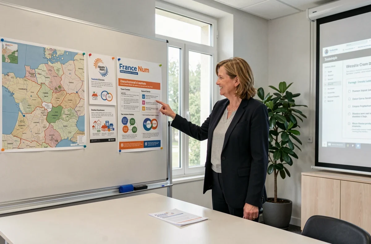 Animatrice de l'Activateur France Num en Charente présentant un accompagnement à la création de site web pour les TPE et PME locales