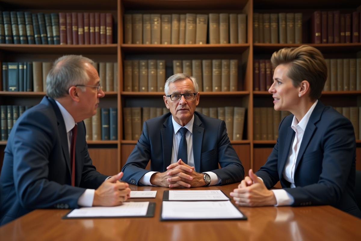 Groupe de professionnels discutant de procedures de conformité