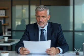 Homme d'affaires en costume dans un bureau moderne